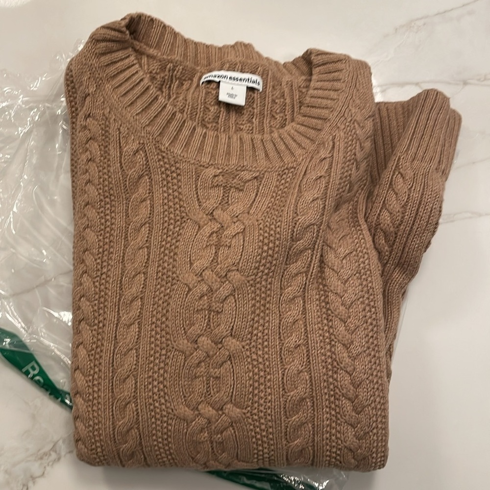 Brand new cable knit crew neck sweater